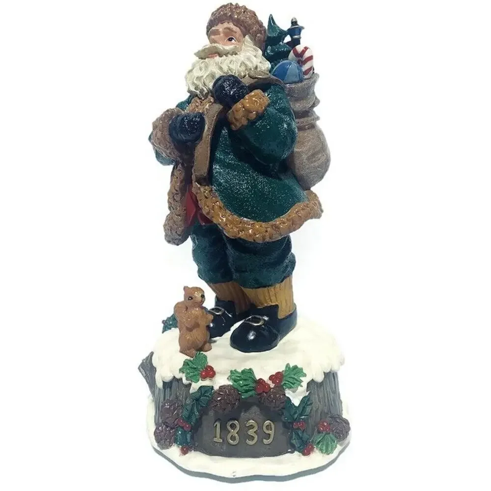 Home for the Holidays Visions of Santa 1839 Musical Resin Figurine 10